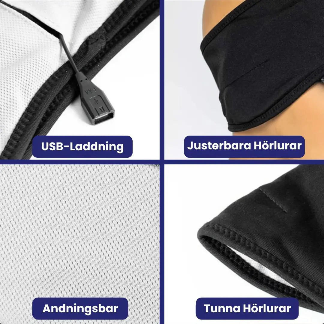 Bluetooth pannband med hörlurar – mjukt & trådlöst