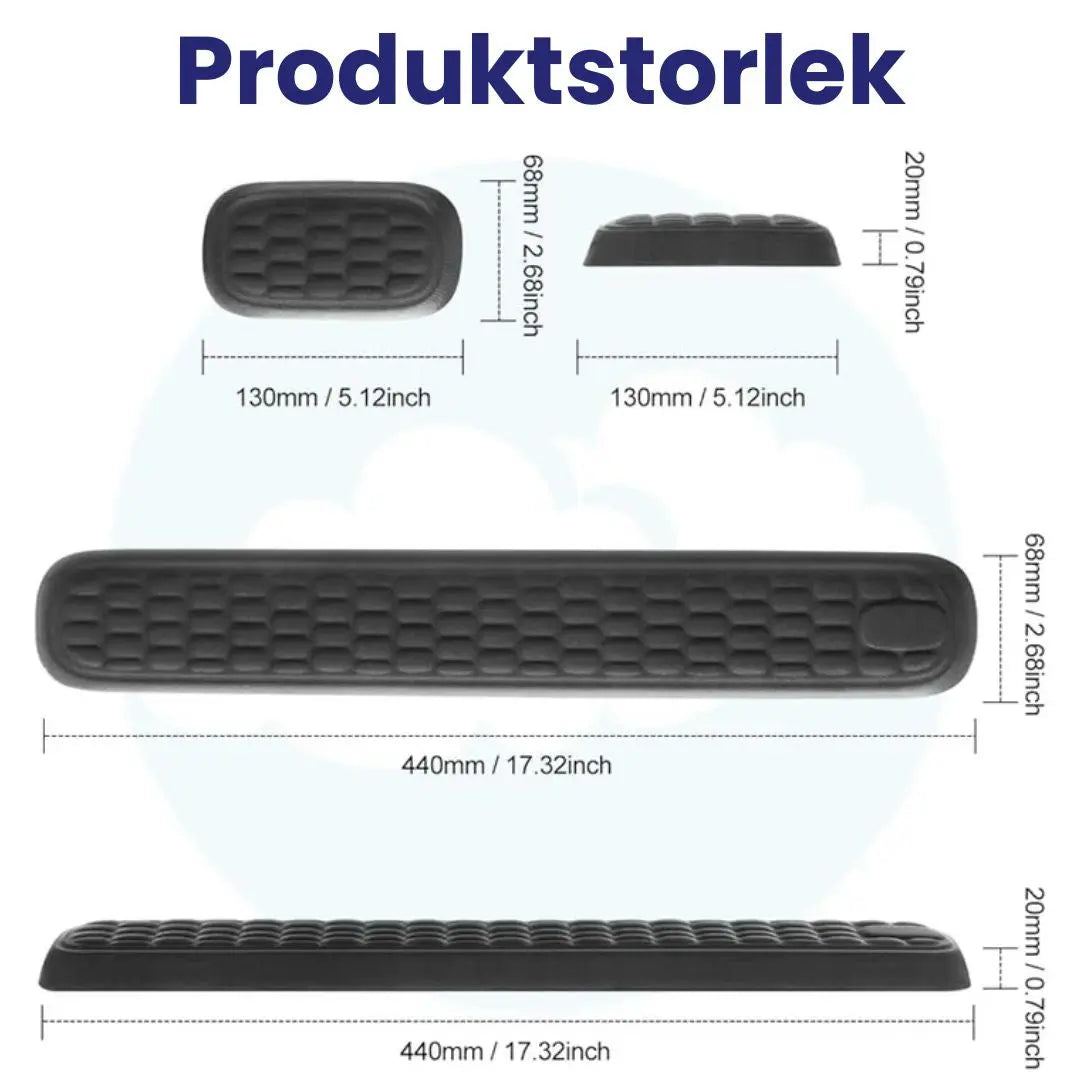 Ergonomiskt Handledsstöd i Memory Foam För Smärtlindring av Handled vid Dator & Laptop