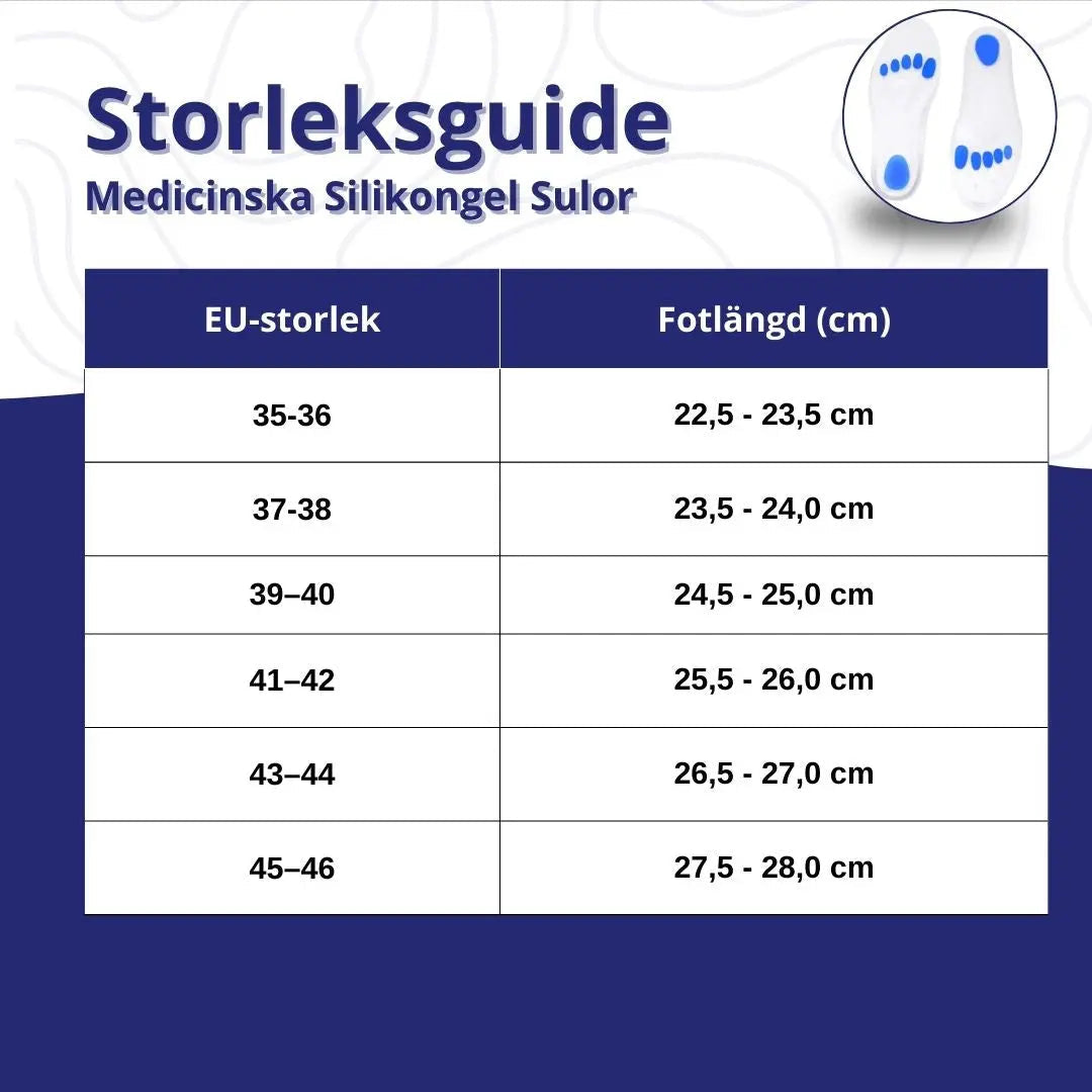 Medicinska Silikongel Sulor som lindrar hälsporre & plantar fasciit