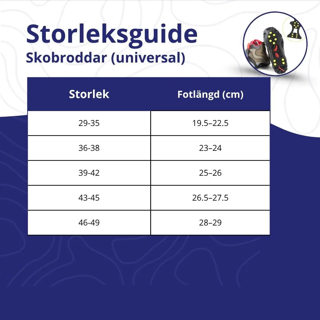 Universal skobroddar halkskydd – metallpiggar