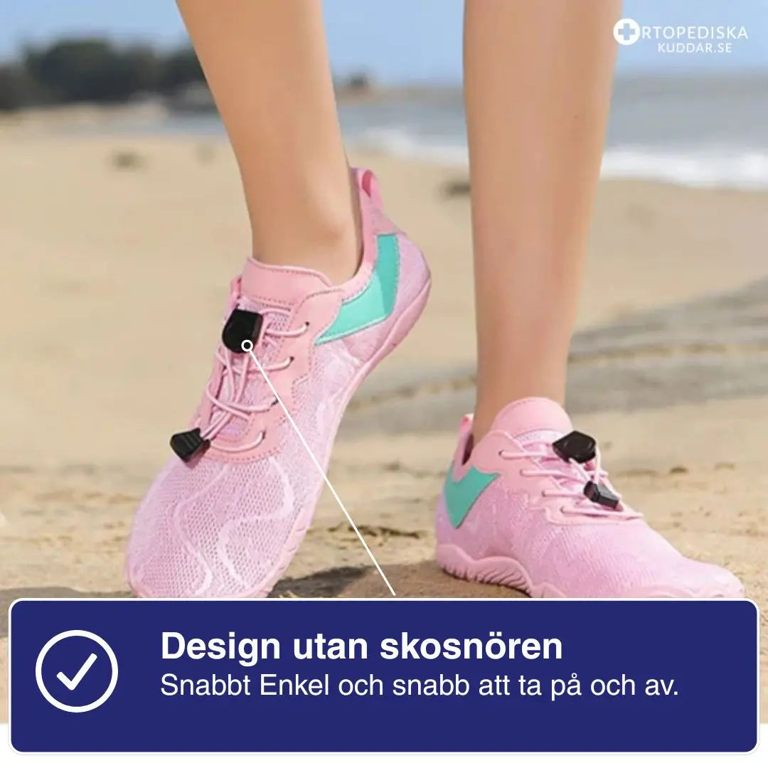 Ergonomiska barfotaskor i vattentåliga material