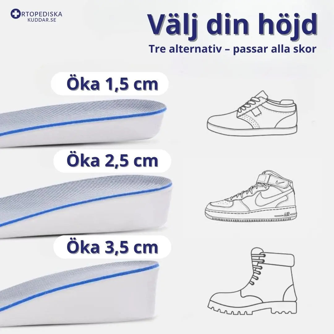 Höjdförhöjande Skoinlägg – Bli Längre Diskret med Osynliga Höjdökar i Skon