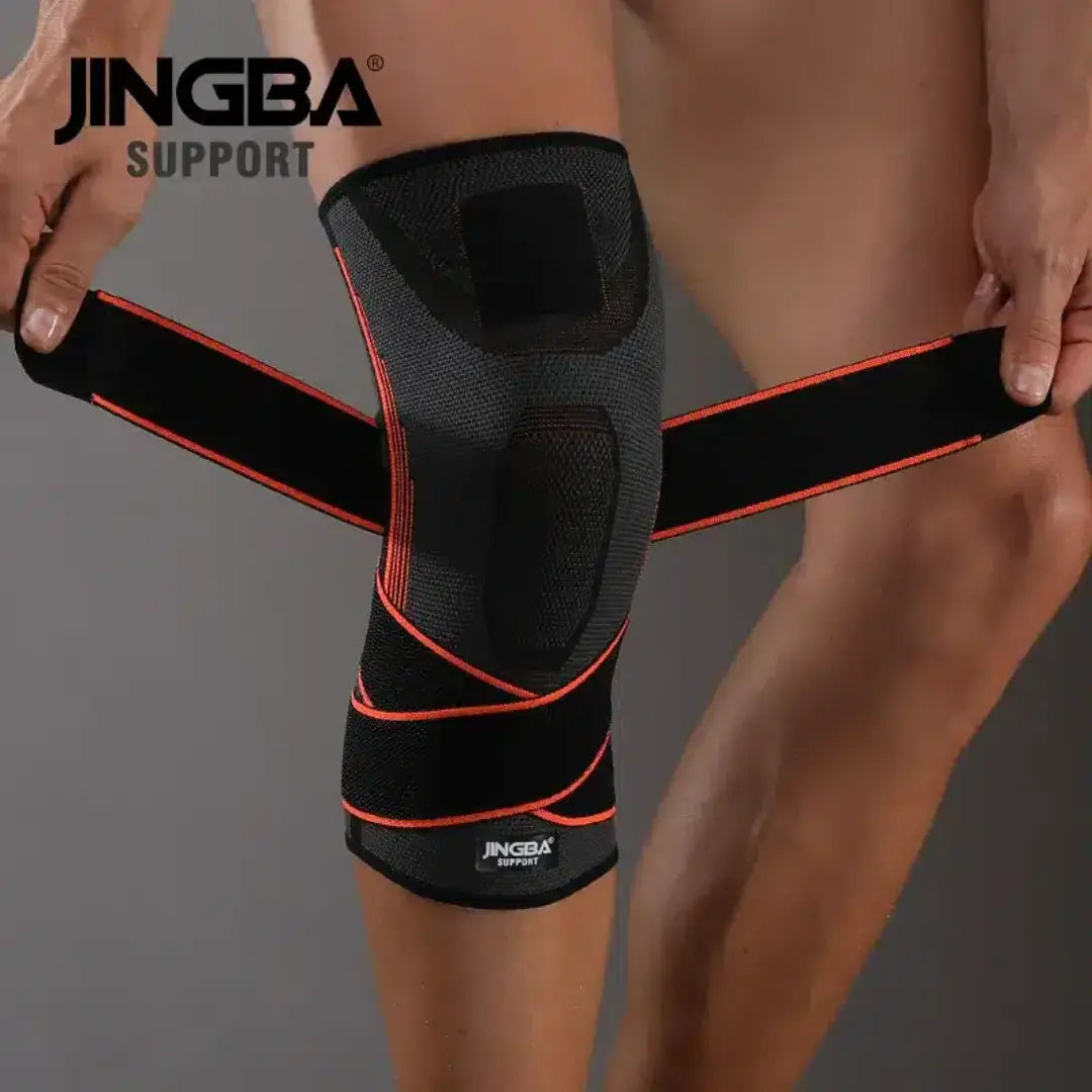 Jingba Knästöd Sport med kompression (Orange)