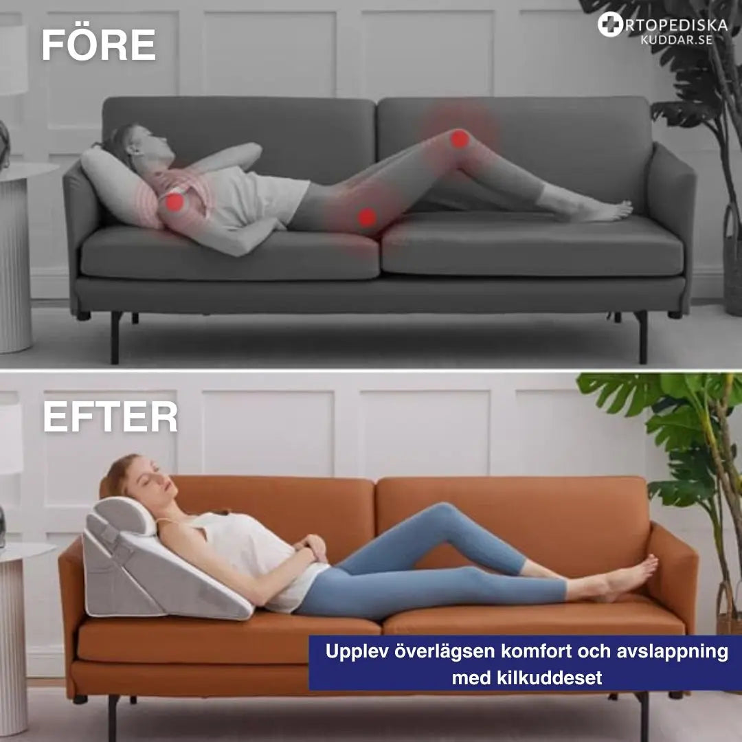 Kilkudde 10-i-1 med memory foam med justerbar stödkudde för rygg, ben och återhämtning