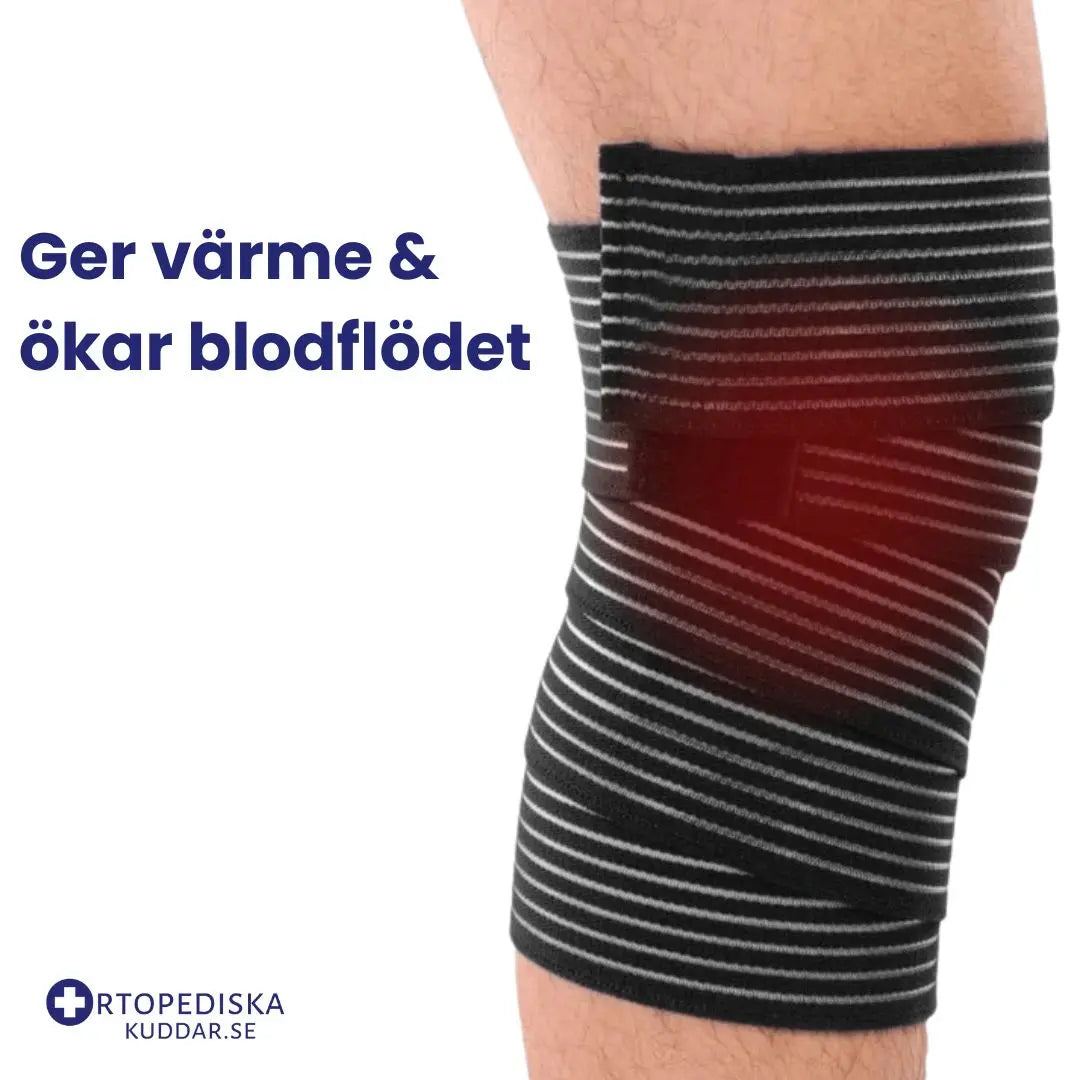 Knästöd med band för extra stabilitet och avlastning