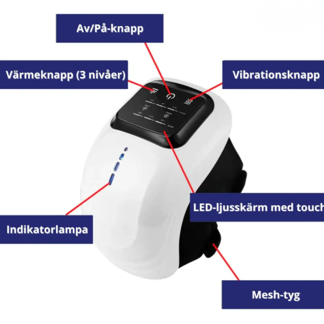 Knäterapiutrustning – Laserljus, Infraröd Värme & Vibrationsmassage mot Knäsmärta Hemma