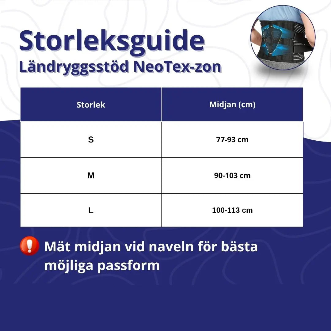Ländryggsstöd mot ryggsmärta – Justerbar kompression och värmande stödzon