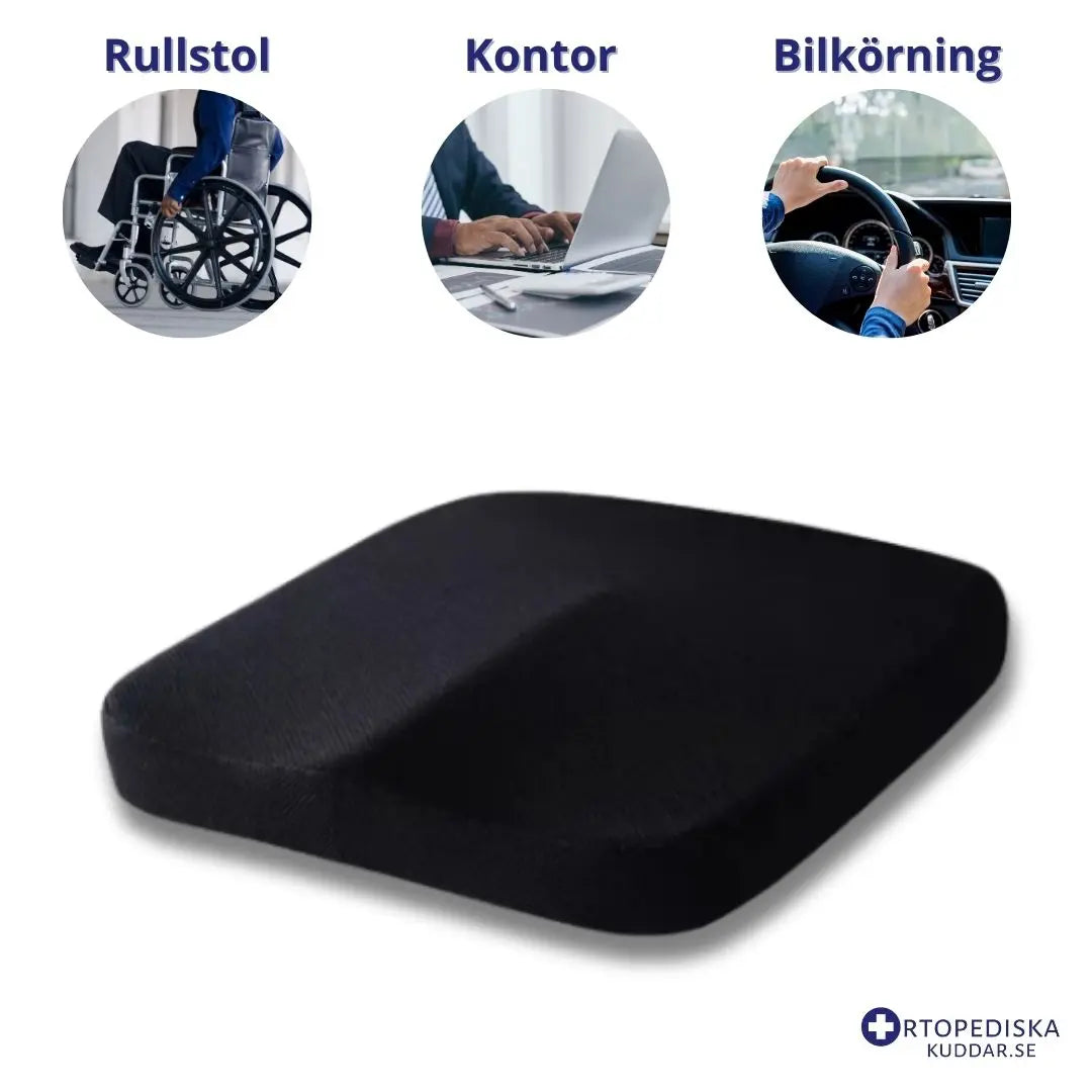 Minnesskum Sittkudde Med Ergonomisk Avlastning för Rygg & Svanskota