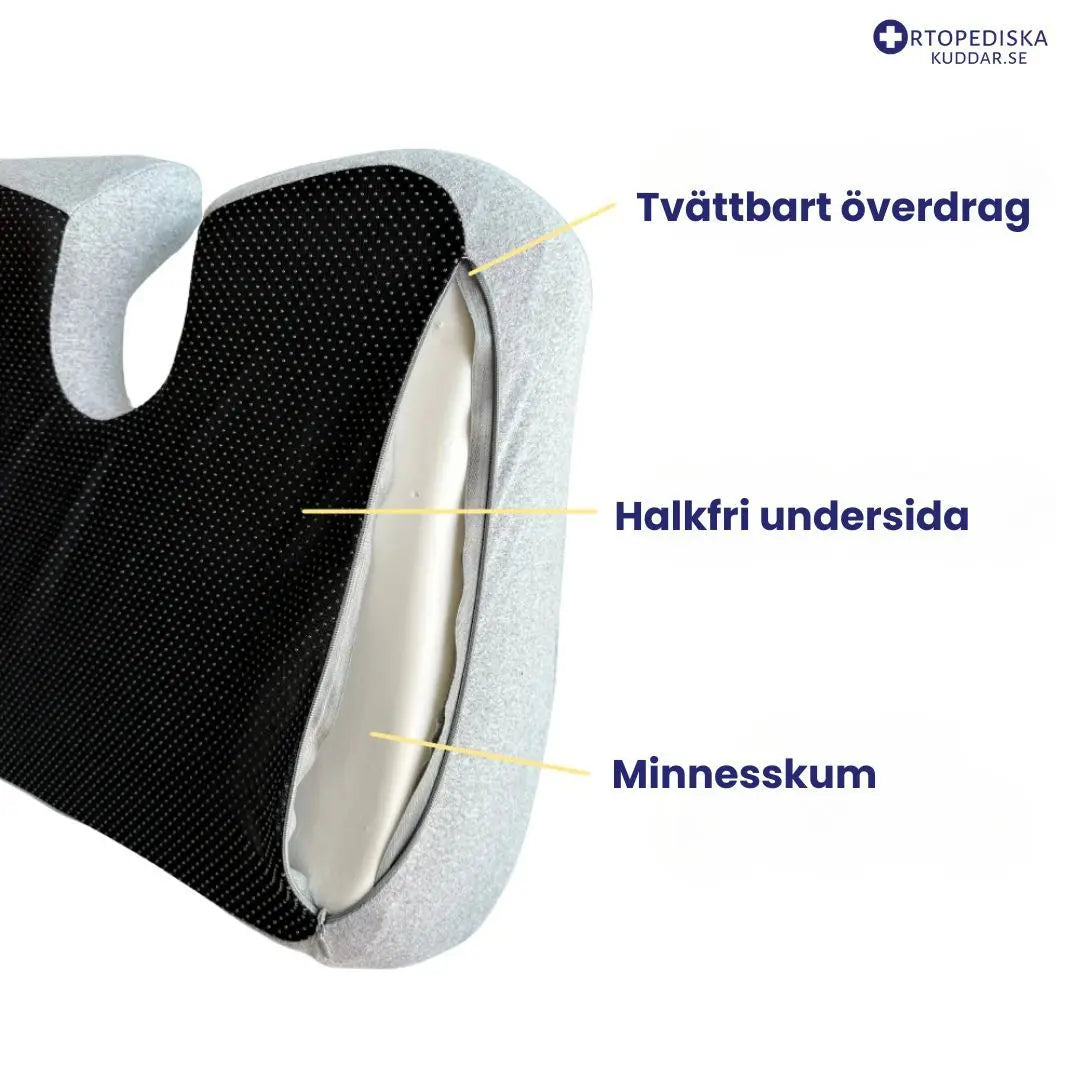 Ortopedisk Sittkudde för Avlastning & Komfort – Minnesskum & Kylgel för Kontor & Bil