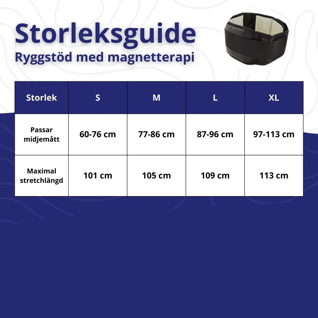 Ryggstöd med Magnetterapi – Självuppvärmande Bälte mot Ryggsmärta & Ländryggsbesvär