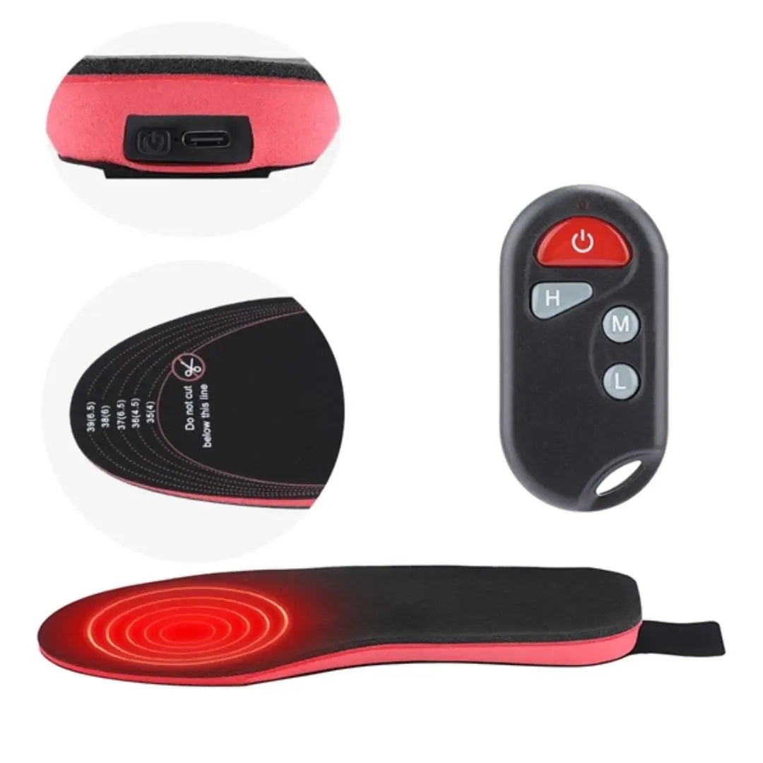Uppladdningsbara värmesulor med fjärrkontroll, USB styrda med 3 värme nivåer
