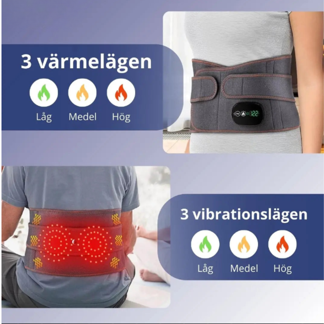 Värmebälte med rödljus mot ryggsmärta – Värmande terapi och massage för snabb lindring