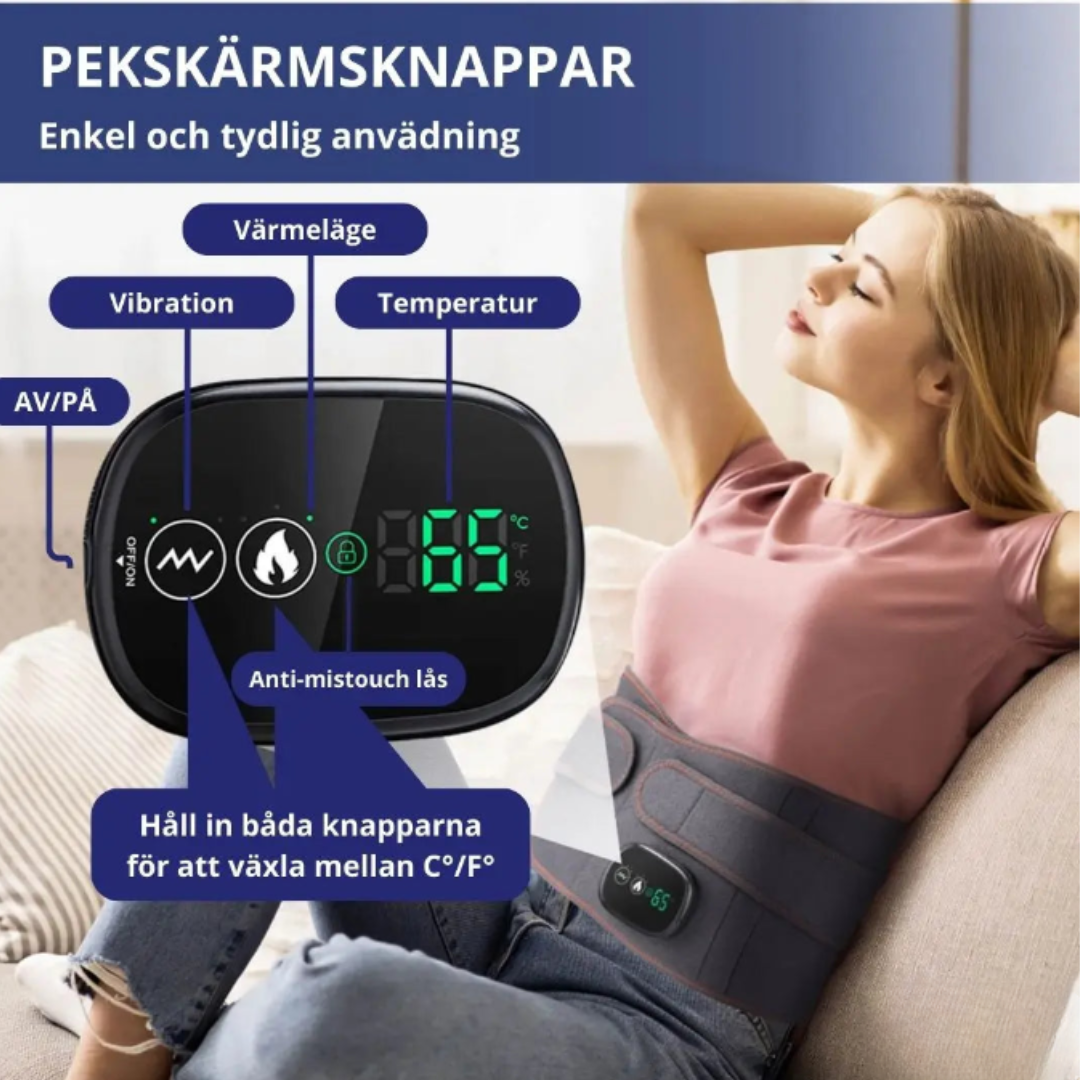 Värmebälte med rödljus mot ryggsmärta – Värmande terapi och massage för snabb lindring