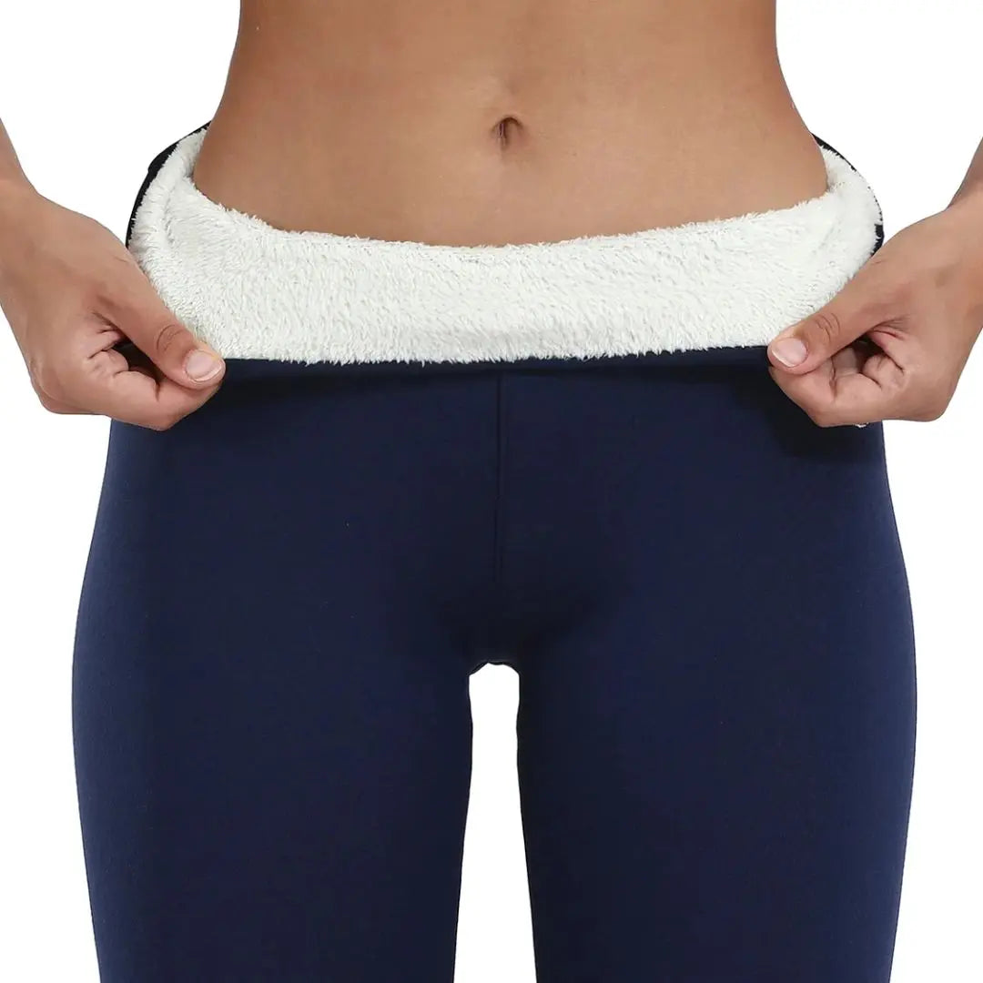 Vinterleggings Dam Med Foder - Värmetights med Fleece & Hög Midja