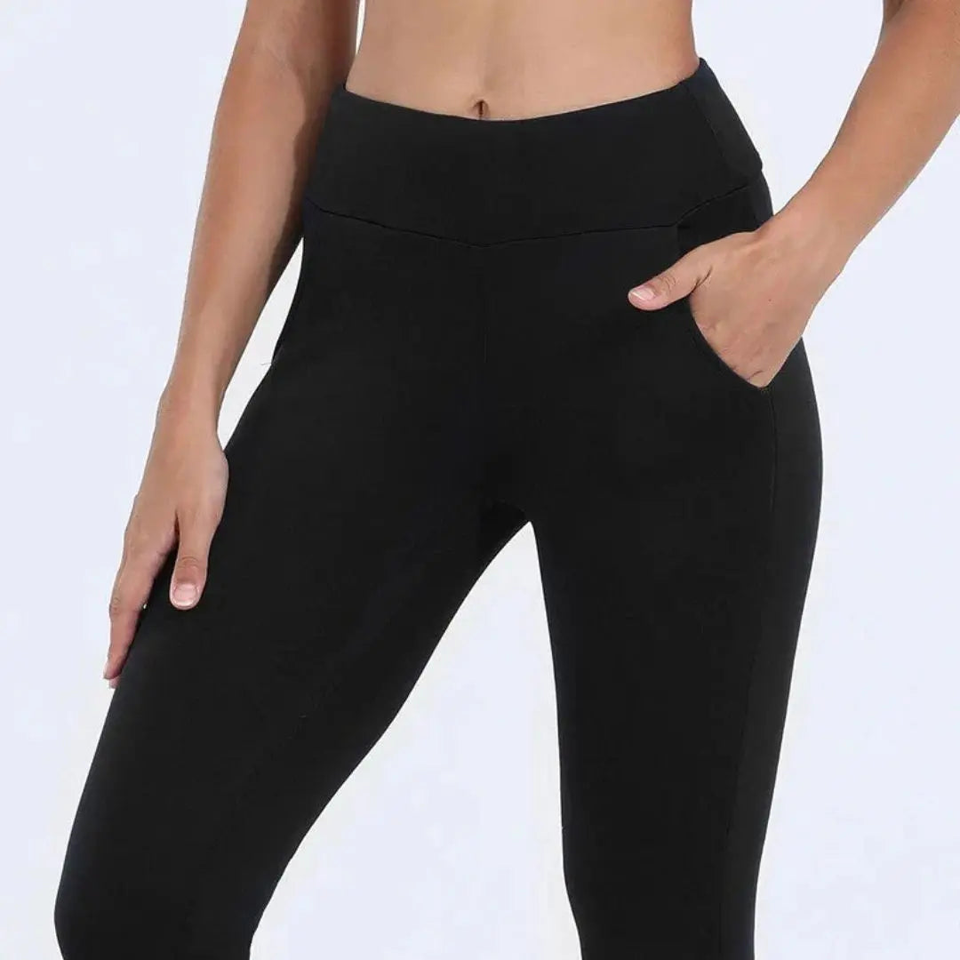 Vinterleggings Dam Med Foder - Värmetights med Fleece & Hög Midja