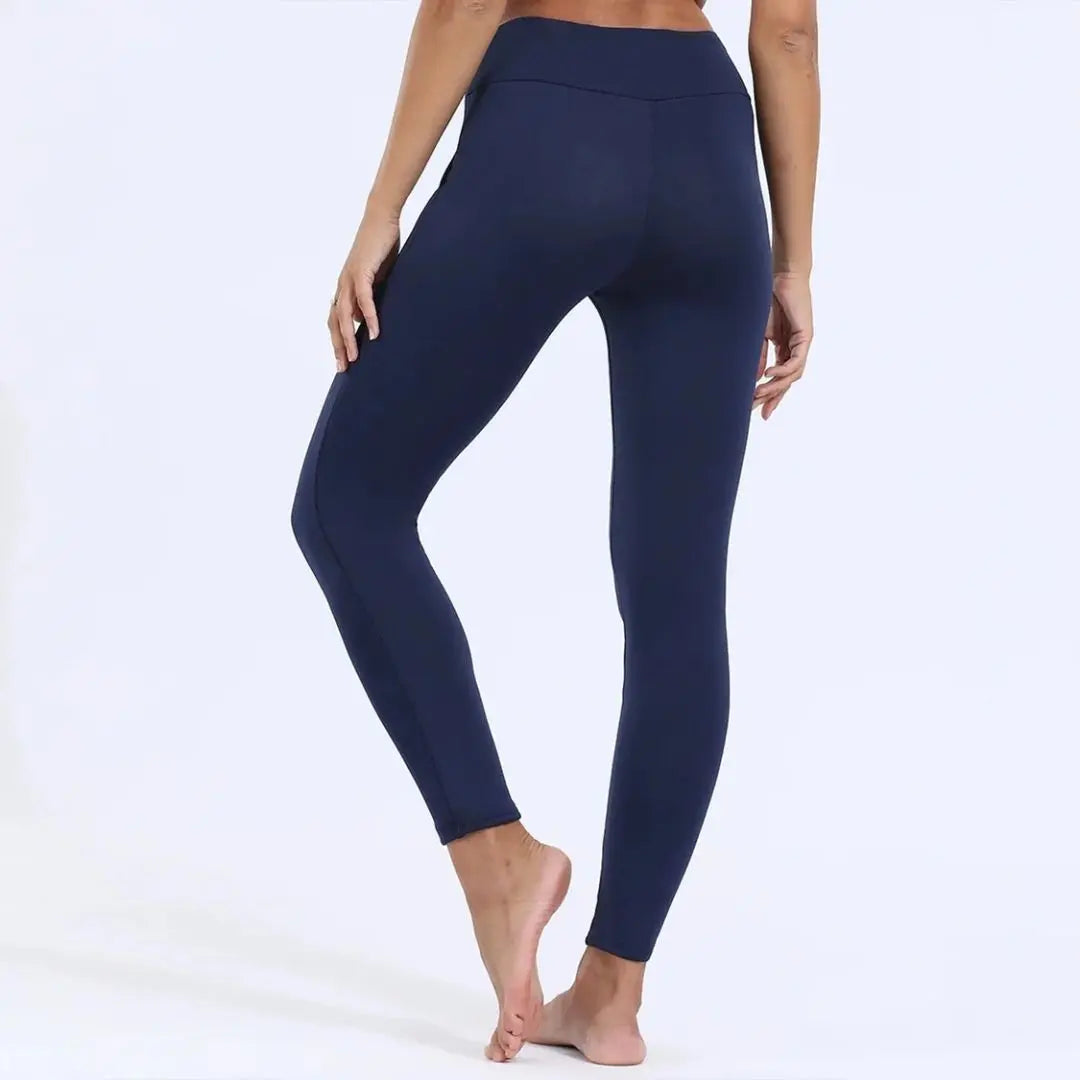 Vinterleggings Dam Med Foder - Värmetights med Fleece & Hög Midja
