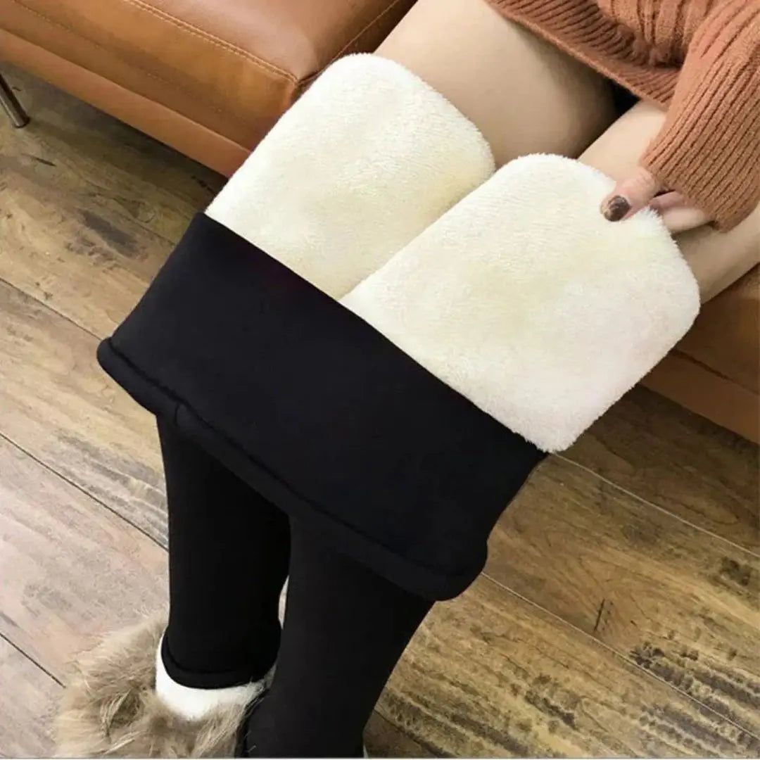 Vinterleggings Dam Med Foder - Värmetights med Fleece & Hög Midja