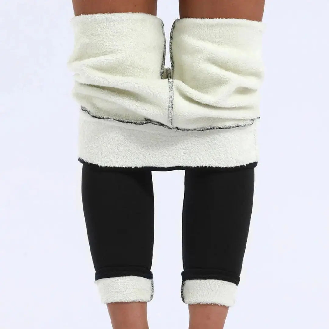 Vinterleggings Dam Med Foder - Värmetights med Fleece & Hög Midja