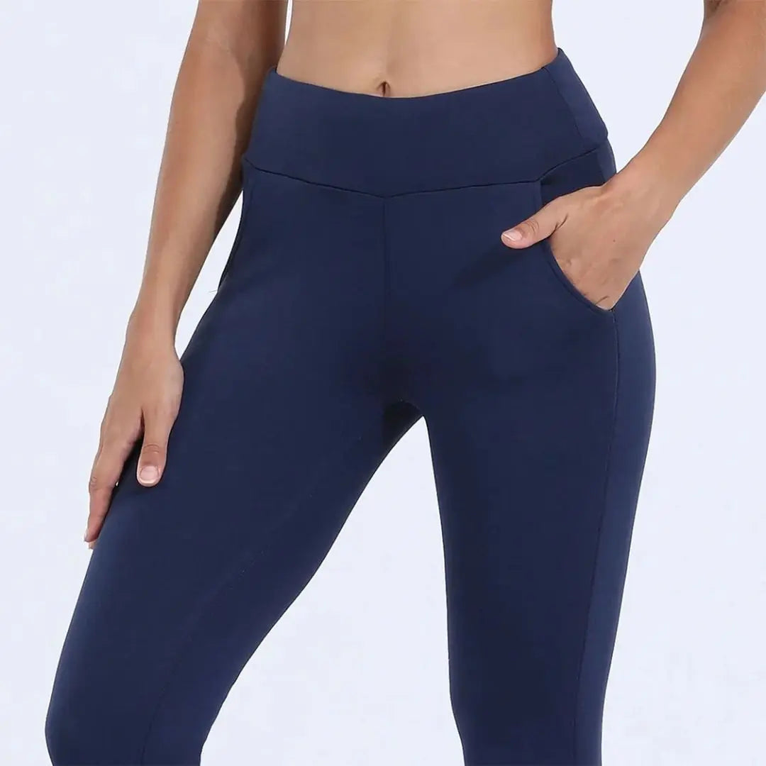 Vinterleggings Dam Med Foder - Värmetights med Fleece & Hög Midja