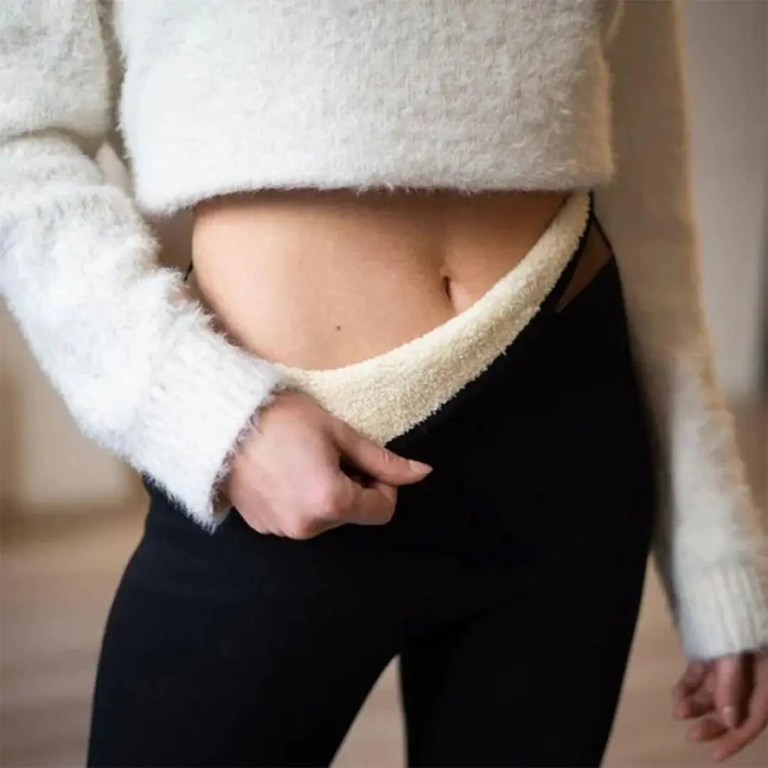 Vinterleggings Dam Med Foder - Värmetights med Fleece & Hög Midja