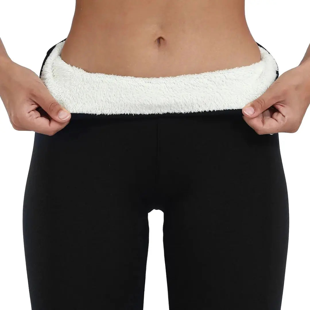Vinterleggings Dam Med Foder - Värmetights med Fleece & Hög Midja